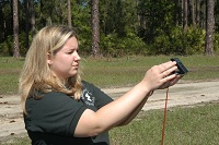 instructor showing how to use a compass